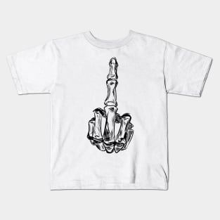 middle finger skeleton cool grunge tote bag sticker Kids T-Shirt